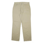 NAUTICA Mens Regular Fit Beige Cotton Trousers W34 L32 Casual Zip Closure