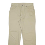 NAUTICA Mens Regular Fit Beige Cotton Trousers W34 L32 Casual Zip Closure