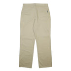 NAUTICA Mens Regular Fit Beige Cotton Trousers W34 L32 Casual Zip Closure