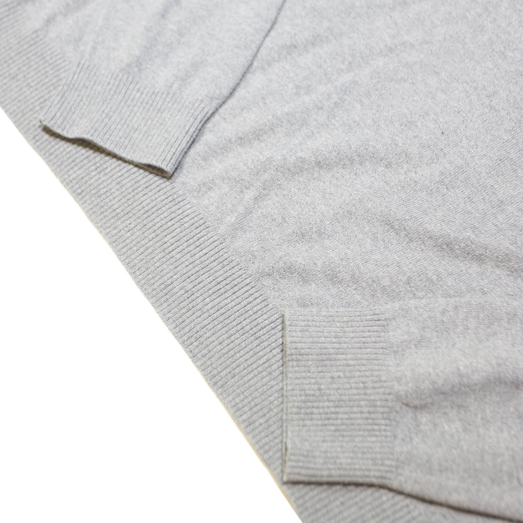 TOMMY HILFIGER Mens Grey Plain V-Neck Basic Knit Jumper XL Cotton Blend Casual