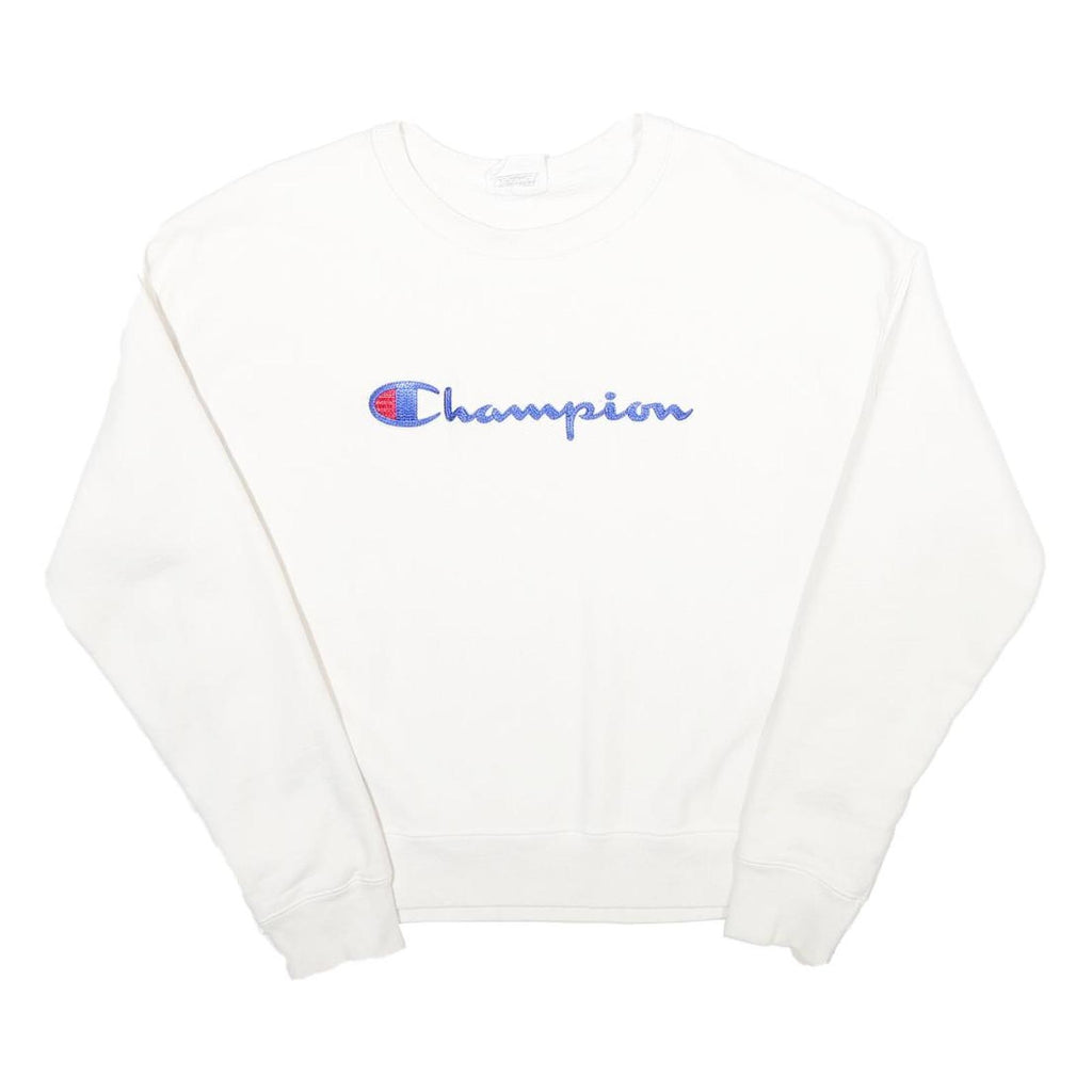 CHAMPION REVERSE WEAVE Womens White Crew Neck L Sweatshirt Cotton Blend Casual