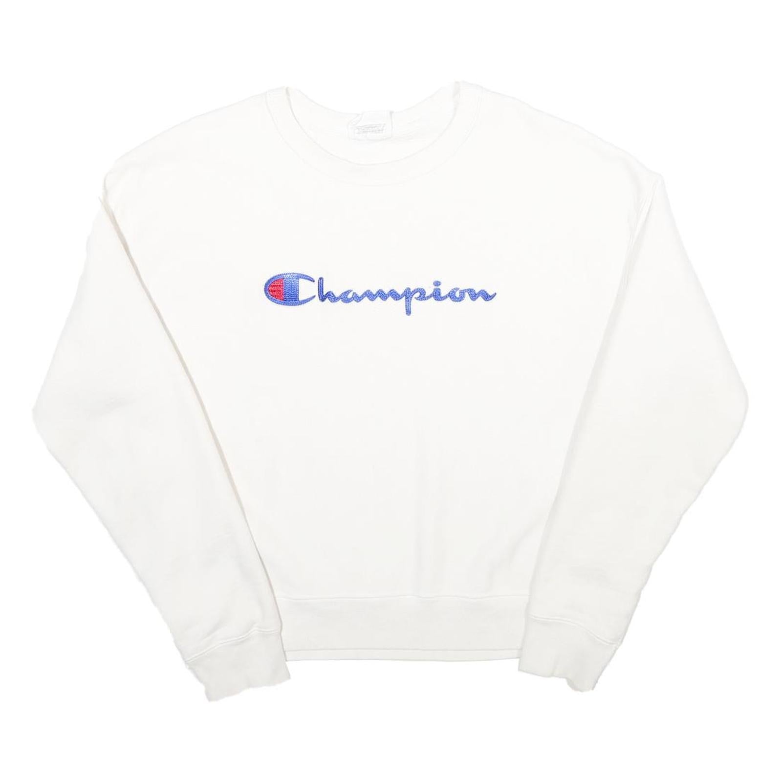 CHAMPION REVERSE WEAVE Womens White Crew Neck L Sweatshirt Cotton Blend Casual