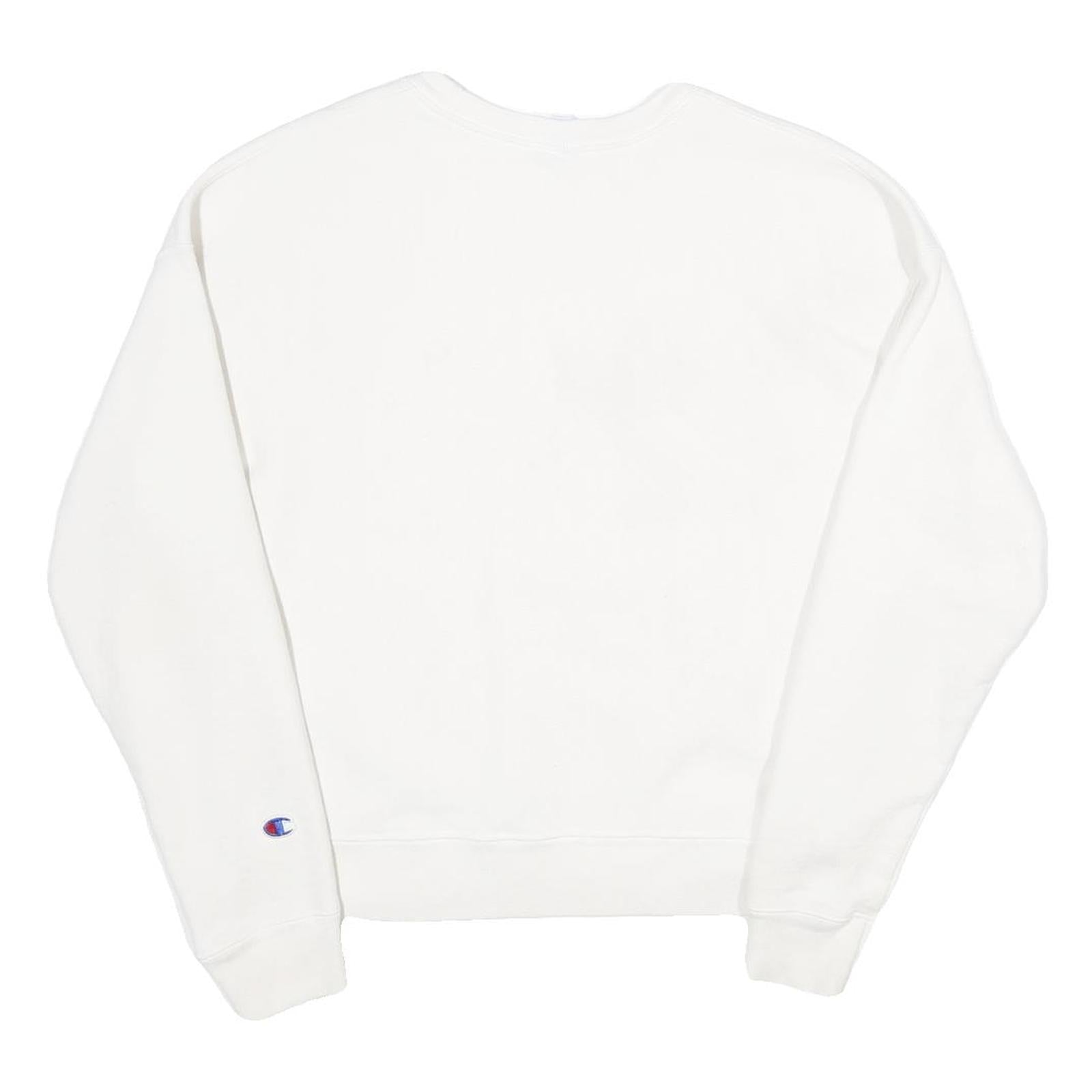 CHAMPION REVERSE WEAVE Womens White Crew Neck L Sweatshirt Cotton Blend Casual
