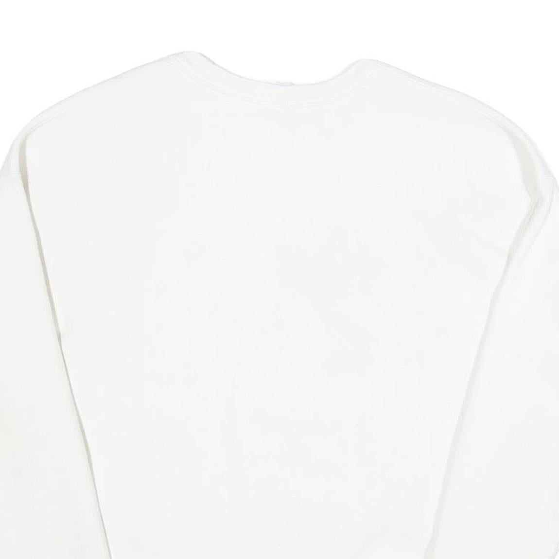 CHAMPION REVERSE WEAVE Womens White Crew Neck L Sweatshirt Cotton Blend Casual