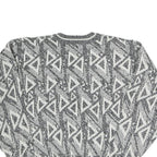 BARNABY Womens Black & White Patterned Wool Jumper Crew Neck Basic Knit M