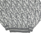 BARNABY Womens Black & White Patterned Wool Jumper Crew Neck Basic Knit M