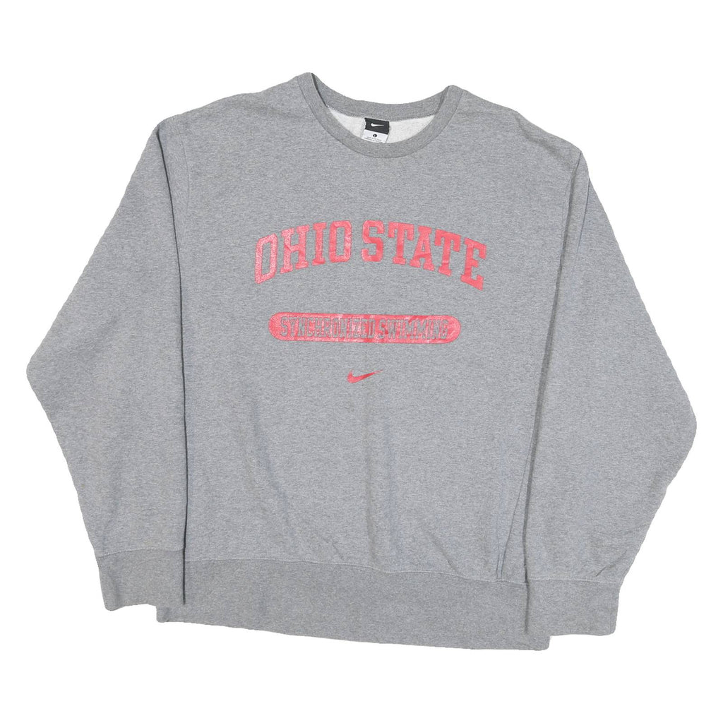 NIKE Mens Grey Ohio State Synchronized Swimming Crew Neck L Pullover Sweatshirt