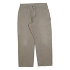CARHARTT Mens Cotton Blend Beige Regular Straight Trousers W36 L30 Workwear