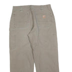 CARHARTT Mens Cotton Blend Beige Regular Straight Trousers W36 L30 Workwear