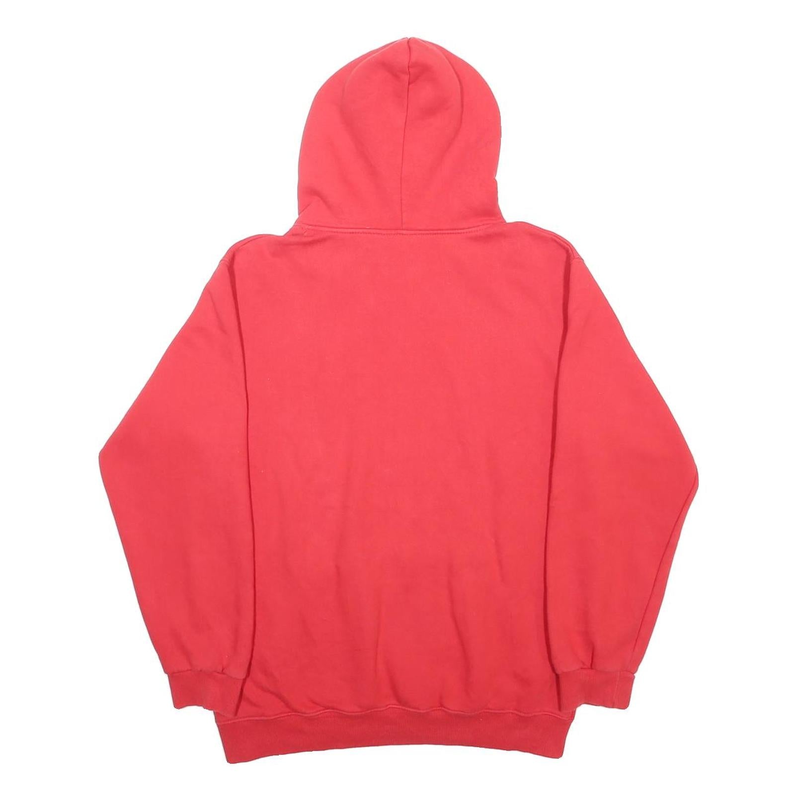 FP Mens Red Hoodie L Plain Pullover Cotton Blend Casual Comfort