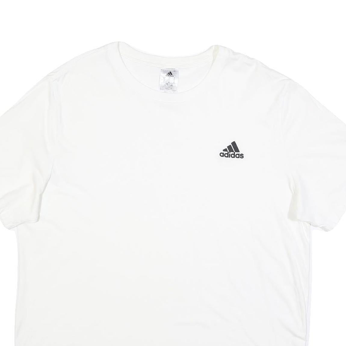 ADIDAS Mens White XL Casual T-Shirt Short Sleeve Crew Neck Cotton Plain Logo
