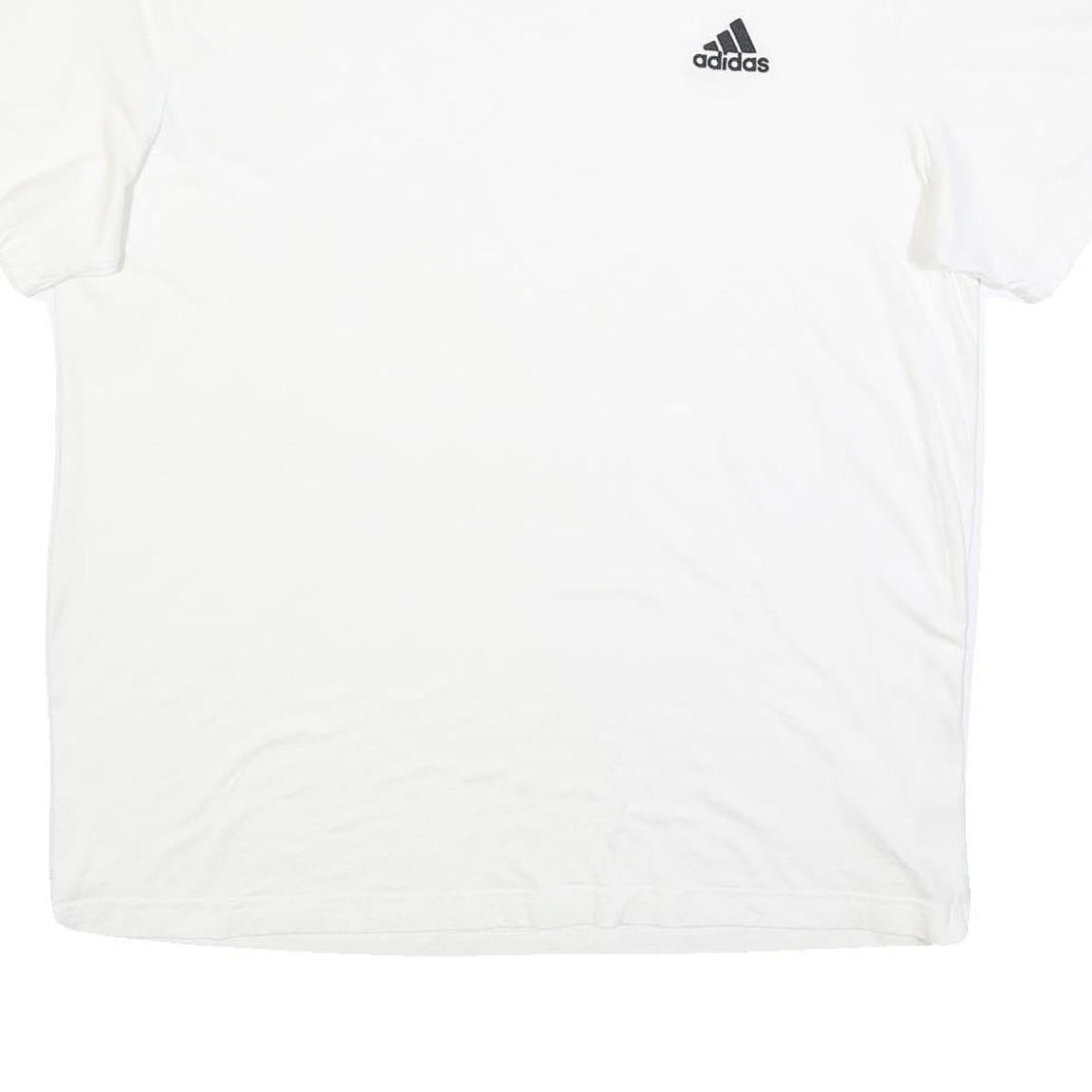 ADIDAS Mens White XL Casual T-Shirt Short Sleeve Crew Neck Cotton Plain Logo