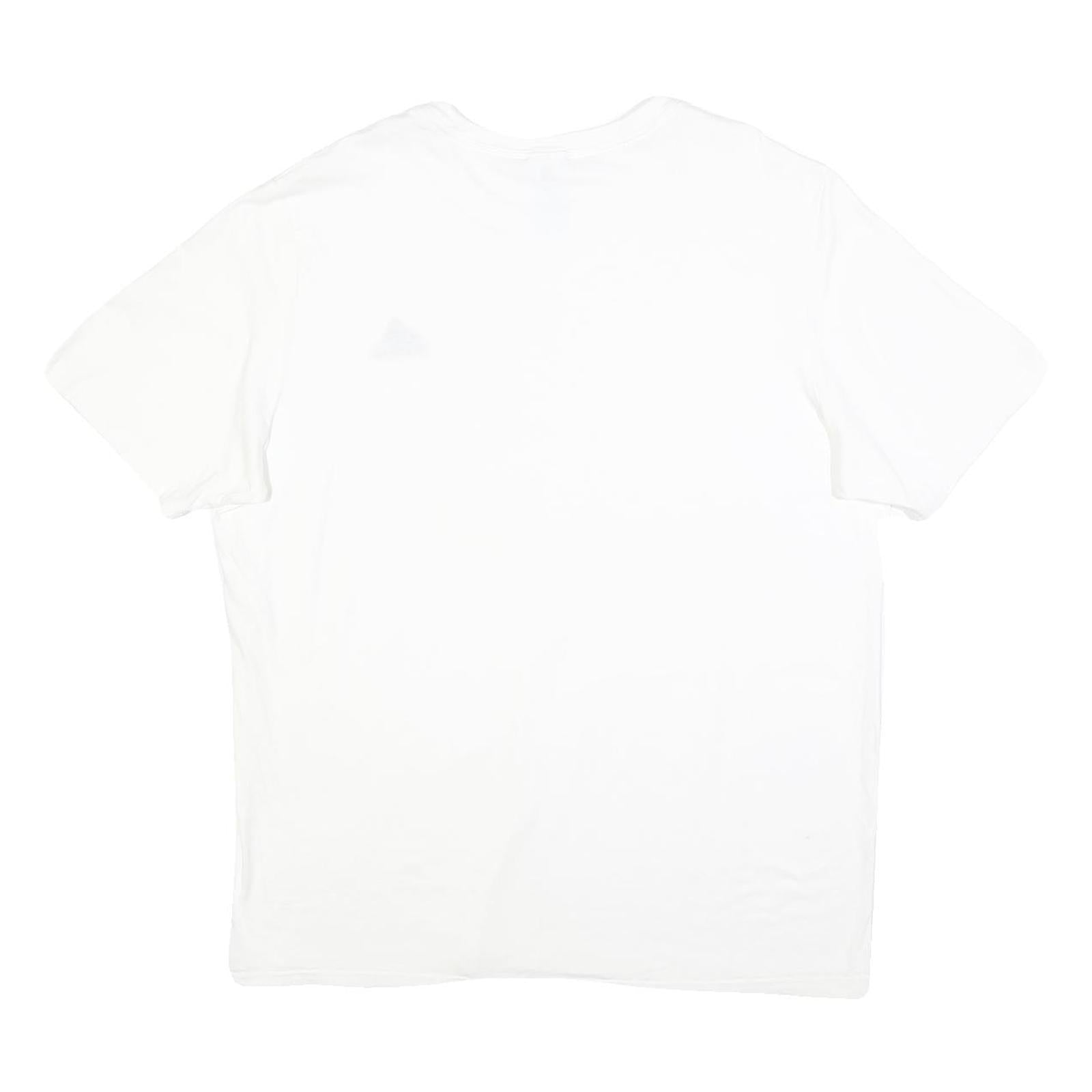 ADIDAS Mens White XL Casual T-Shirt Short Sleeve Crew Neck Cotton Plain Logo