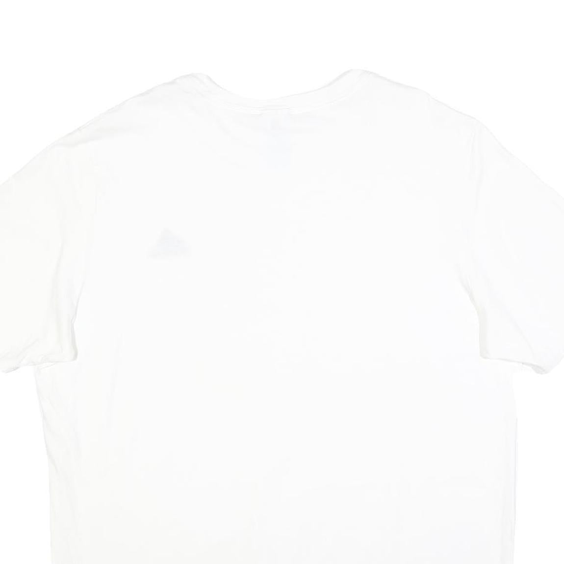 ADIDAS Mens White XL Casual T-Shirt Short Sleeve Crew Neck Cotton Plain Logo