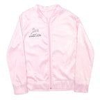 Womens Pink Pink Ladies Zip Jacket S Polyester Blend Plain Stylish Retro