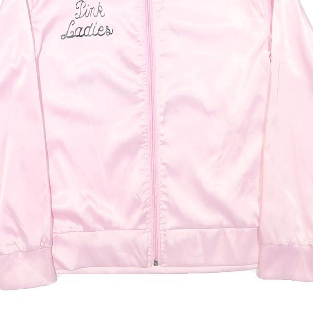 Womens Pink Pink Ladies Zip Jacket S Polyester Blend Plain Stylish Retro