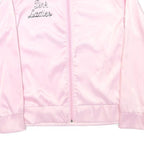 Womens Pink Pink Ladies Zip Jacket S Polyester Blend Plain Stylish Retro