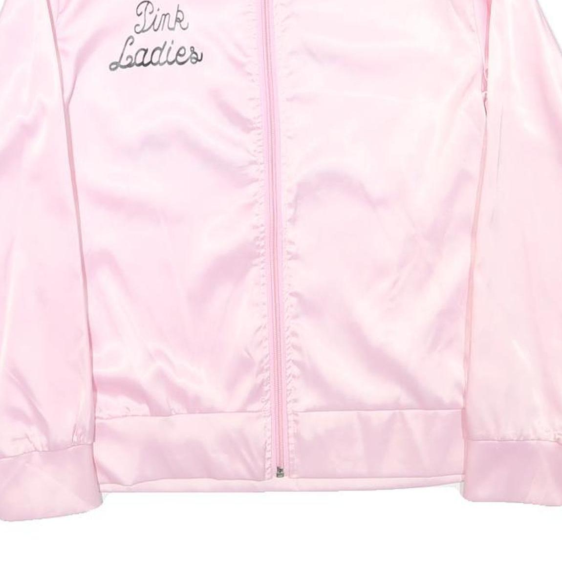 Womens Pink Pink Ladies Zip Jacket S Polyester Blend Plain Stylish Retro