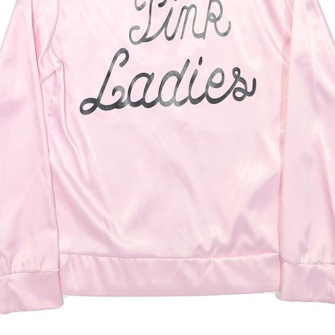 Womens Pink Pink Ladies Zip Jacket S Polyester Blend Plain Stylish Retro