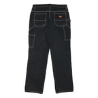 DICKIES Womens Cotton Blend Black Regular Straight Trousers W30 L30 Workwear Zip