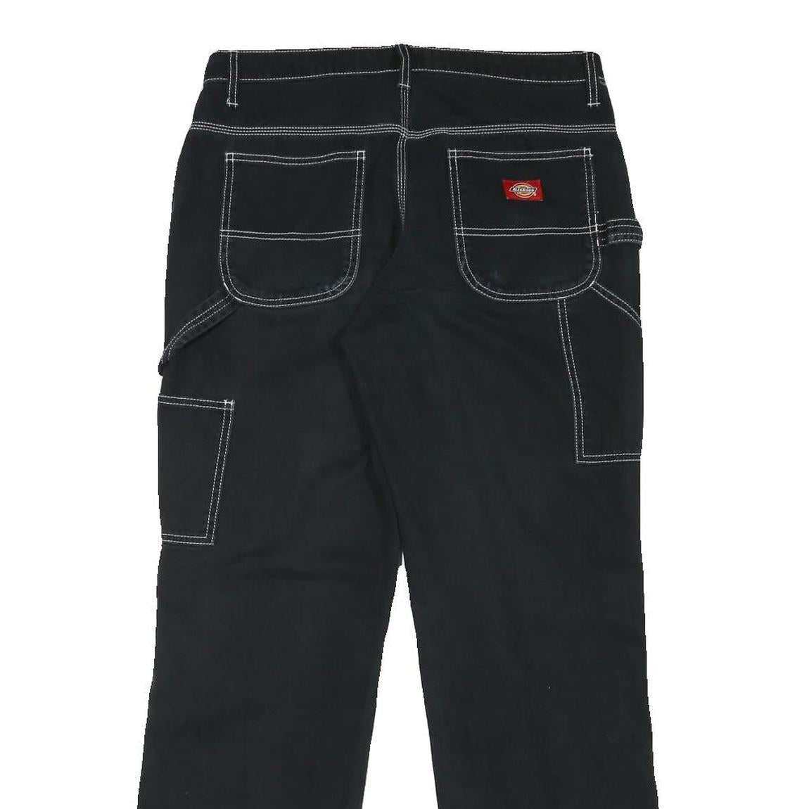 DICKIES Womens Cotton Blend Black Regular Straight Trousers W30 L30 Workwear Zip