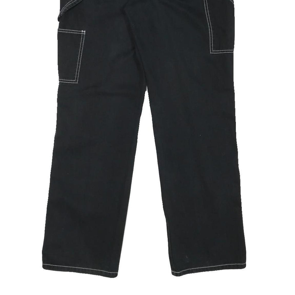 DICKIES Womens Cotton Blend Black Regular Straight Trousers W30 L30 Workwear Zip