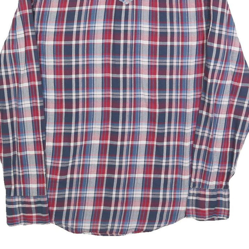TOMMY HILFIGER Mens Blue Red Check Shirt S Long Sleeve Casual Cotton Blend