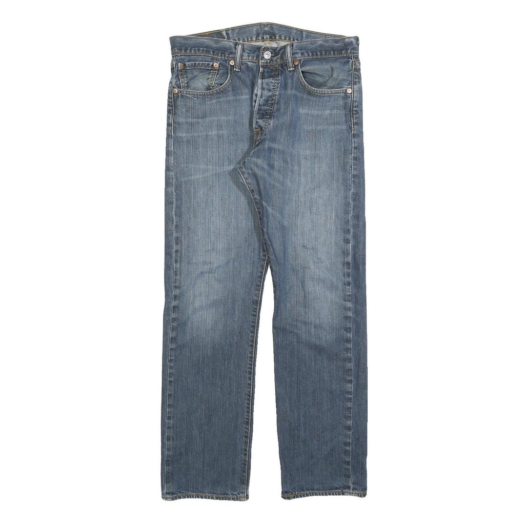 LEVI'S 501 Mens Jeans Blue Regular Straight Denim Medium W31 L30 Classic Button