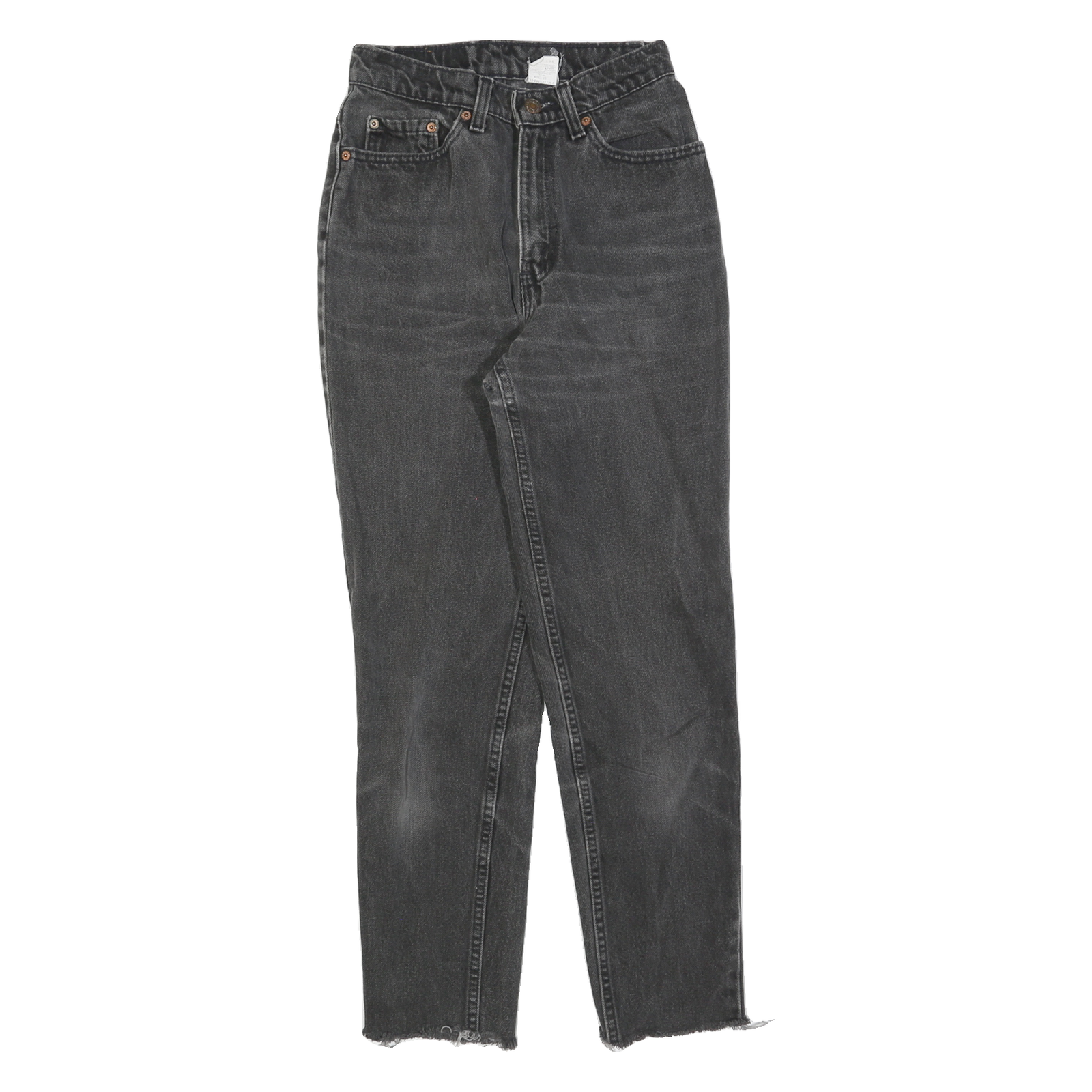 LEVI'S 512 Tapered Womens Jeans Black Slim Tapered Denim Medium W24 L28 Raw Hem