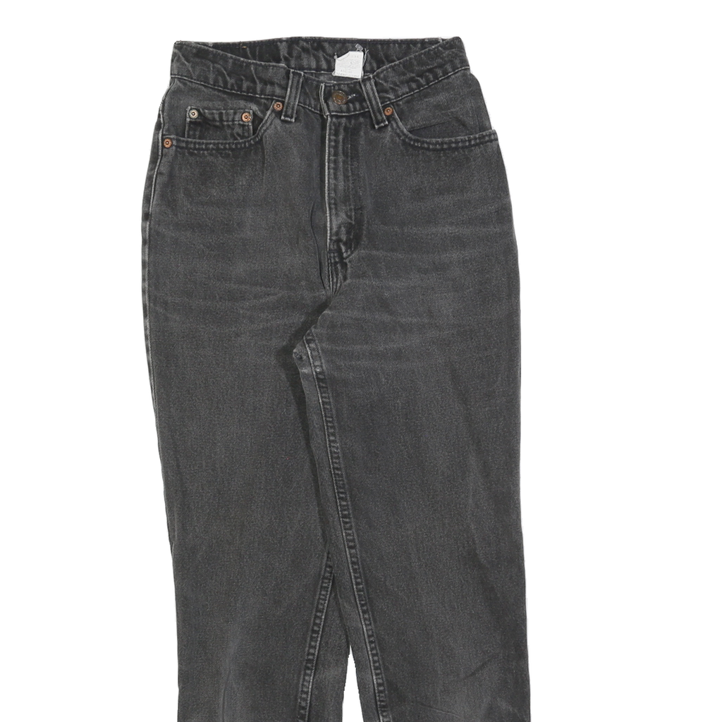 LEVI'S 512 Tapered Womens Jeans Black Slim Tapered Denim Medium W24 L28 Raw Hem