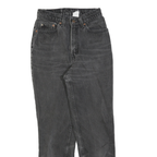 LEVI'S 512 Tapered Womens Jeans Black Slim Tapered Denim Medium W24 L28 Raw Hem