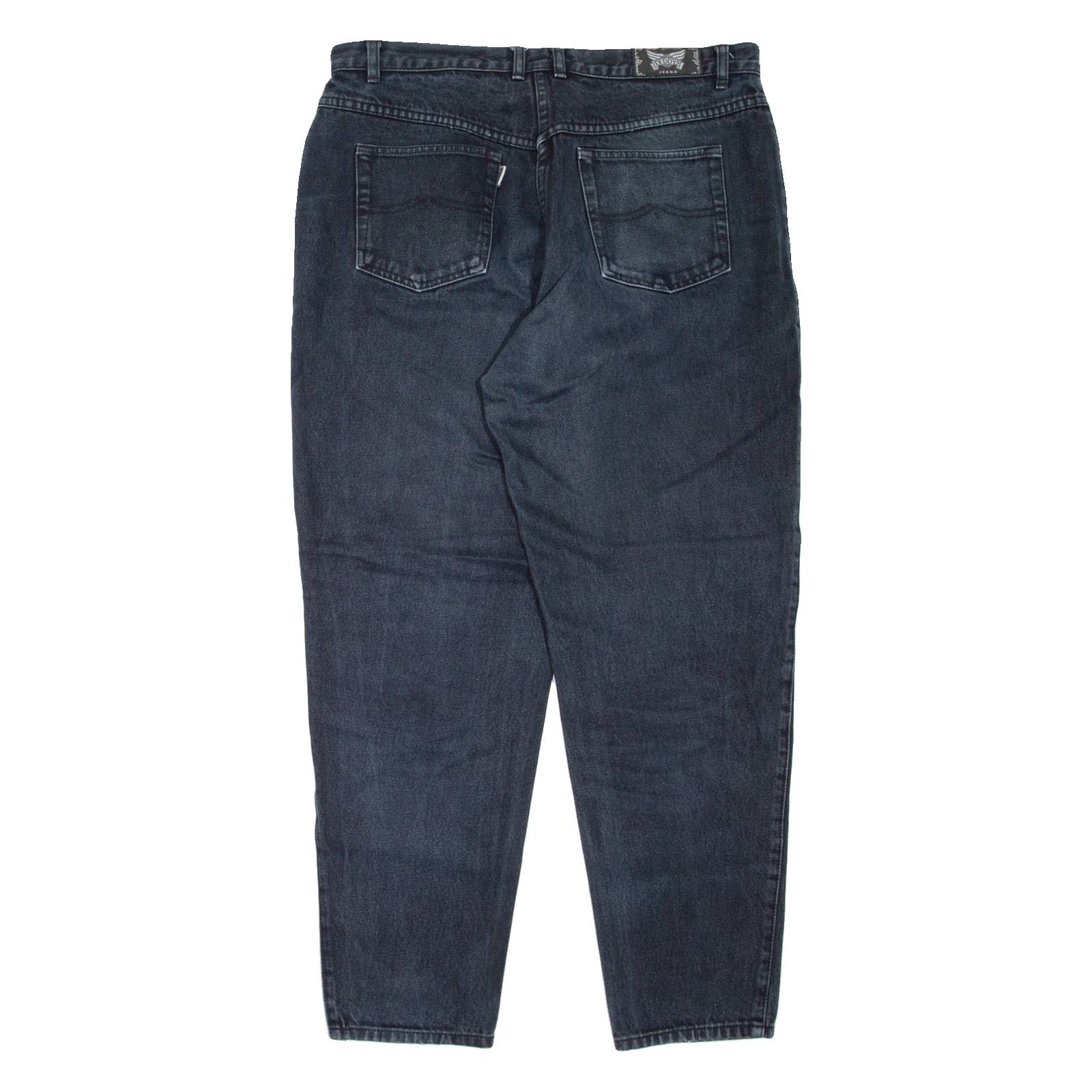 TEDDY'S Womens Jeans Black Regular Mom W34 L30