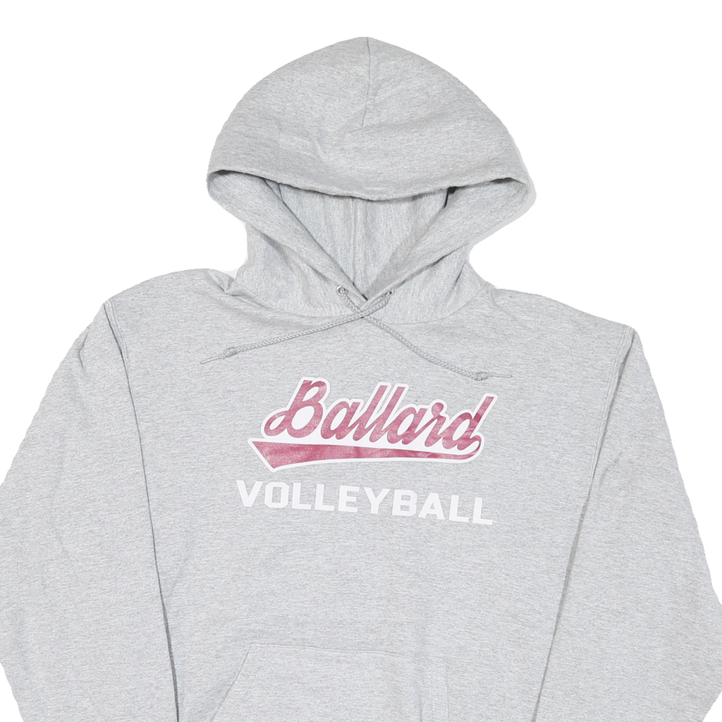 CHAMPION Mens Grey Ballard Volleyball Hoodie M Cotton Blend Pullover Sweatshirt
