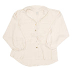 ZEBRA Elasticated Adjustable Waist Womens Blouse Beige Collared Long Sleeve M