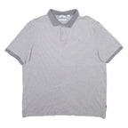 CALVIN KLEIN Mens Polo Shirt Grey Striped M