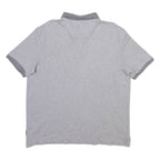 CALVIN KLEIN Mens Polo Shirt Grey Striped M