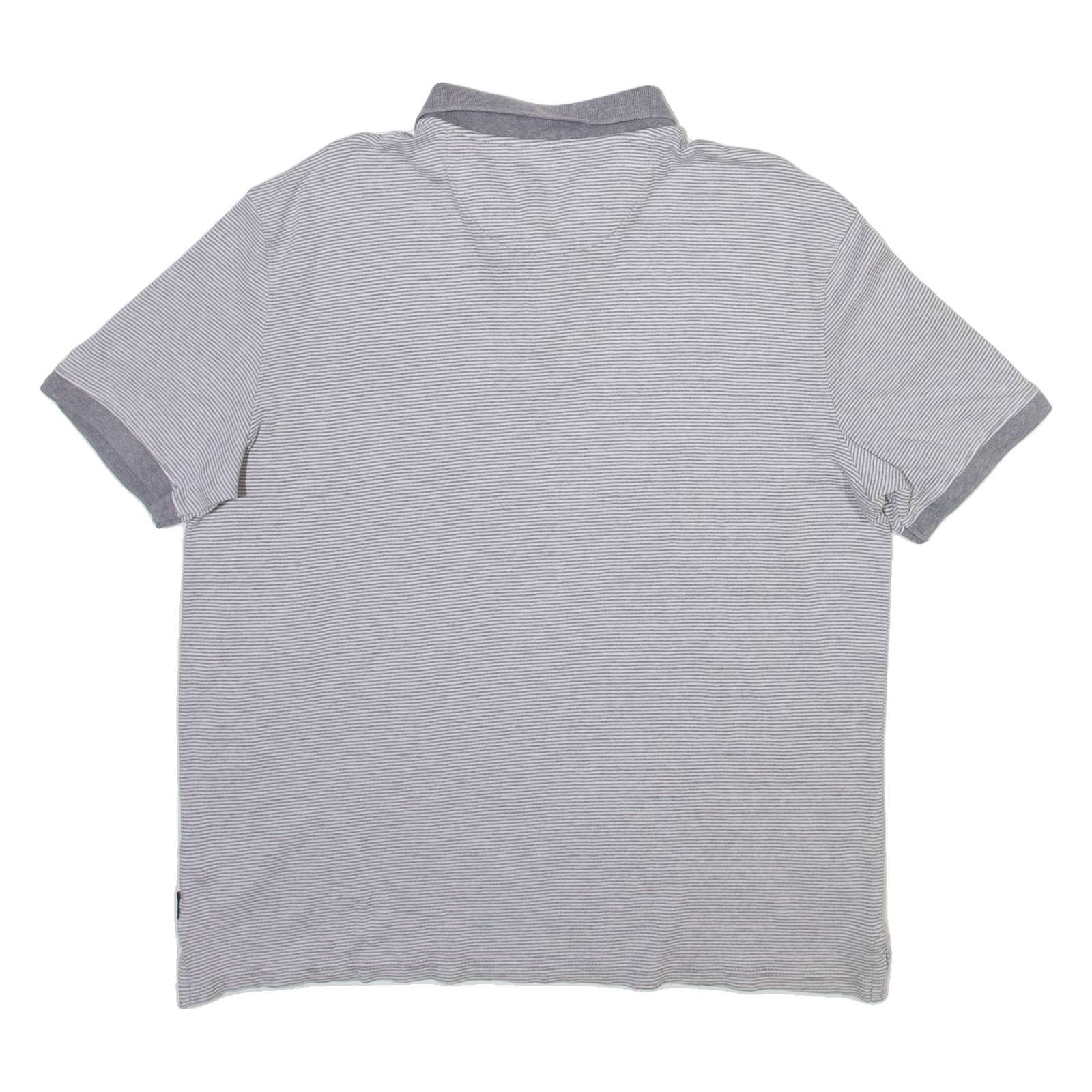 CALVIN KLEIN Mens Polo Shirt Grey Striped M