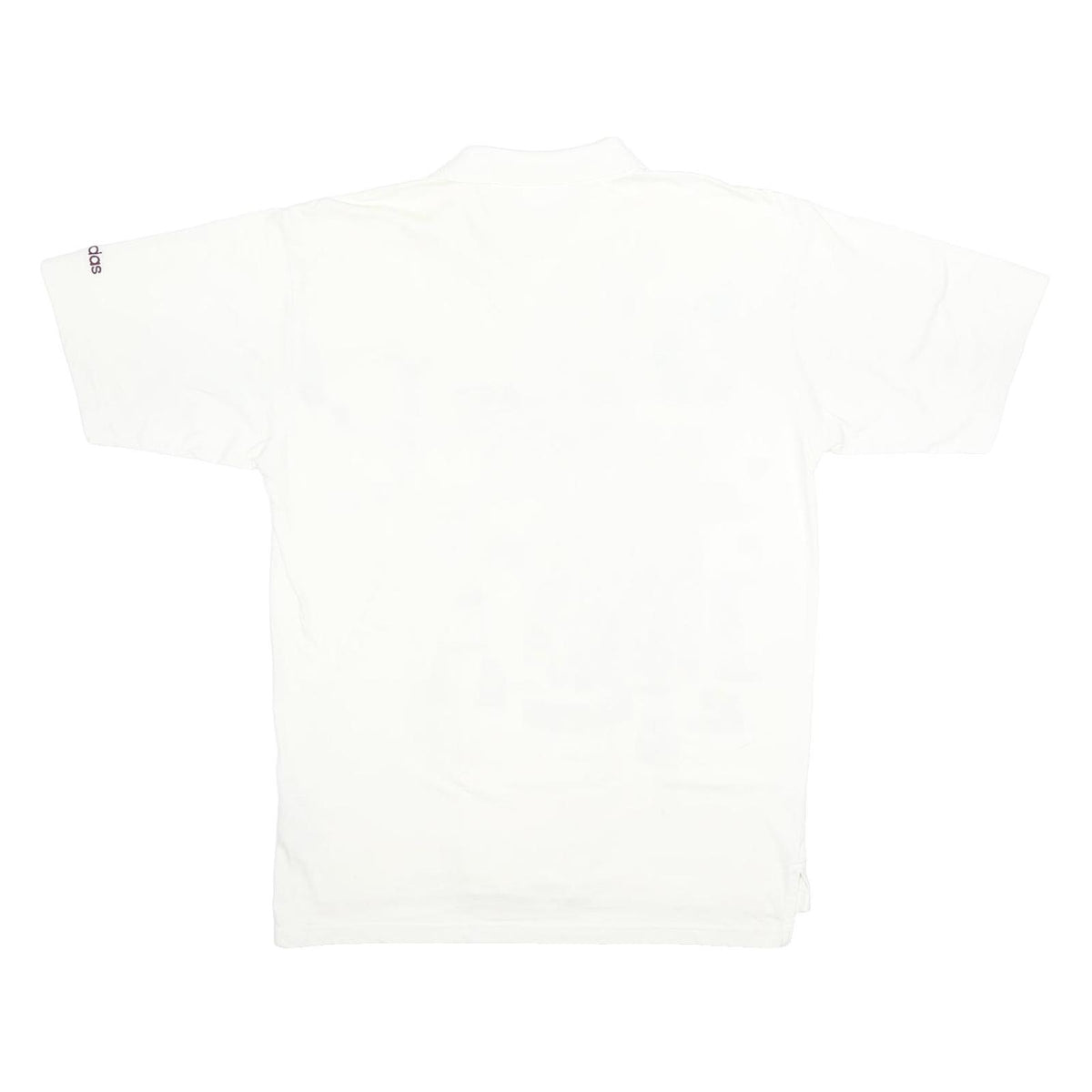 ADIDAS Mens White Short Sleeve Geometric Print L Cotton Blend Polo Shirt
