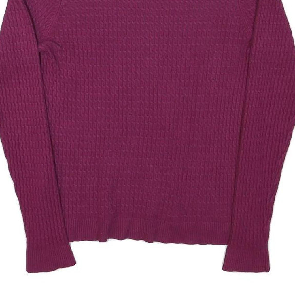 KANGOL Womens Purple Jumper Plain V-Neck Basic Knit XS Cotton Blend Soft Comfort