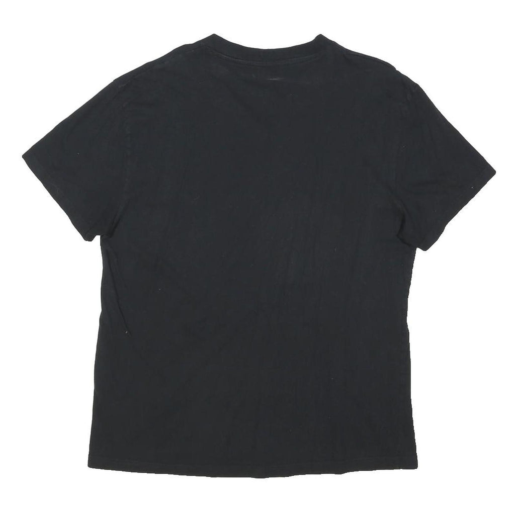 TRUE RELIGION Mens Black Graphic T-Shirt L Short Sleeve V-Neck Cotton Blend