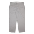 DICKIES Mens Cotton Blend Grey Regular Straight Trousers W38 L30 Workwear Zip