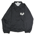 AUBURN Mens Black Jacket XL Polyester Blend Button Plain Lightweight