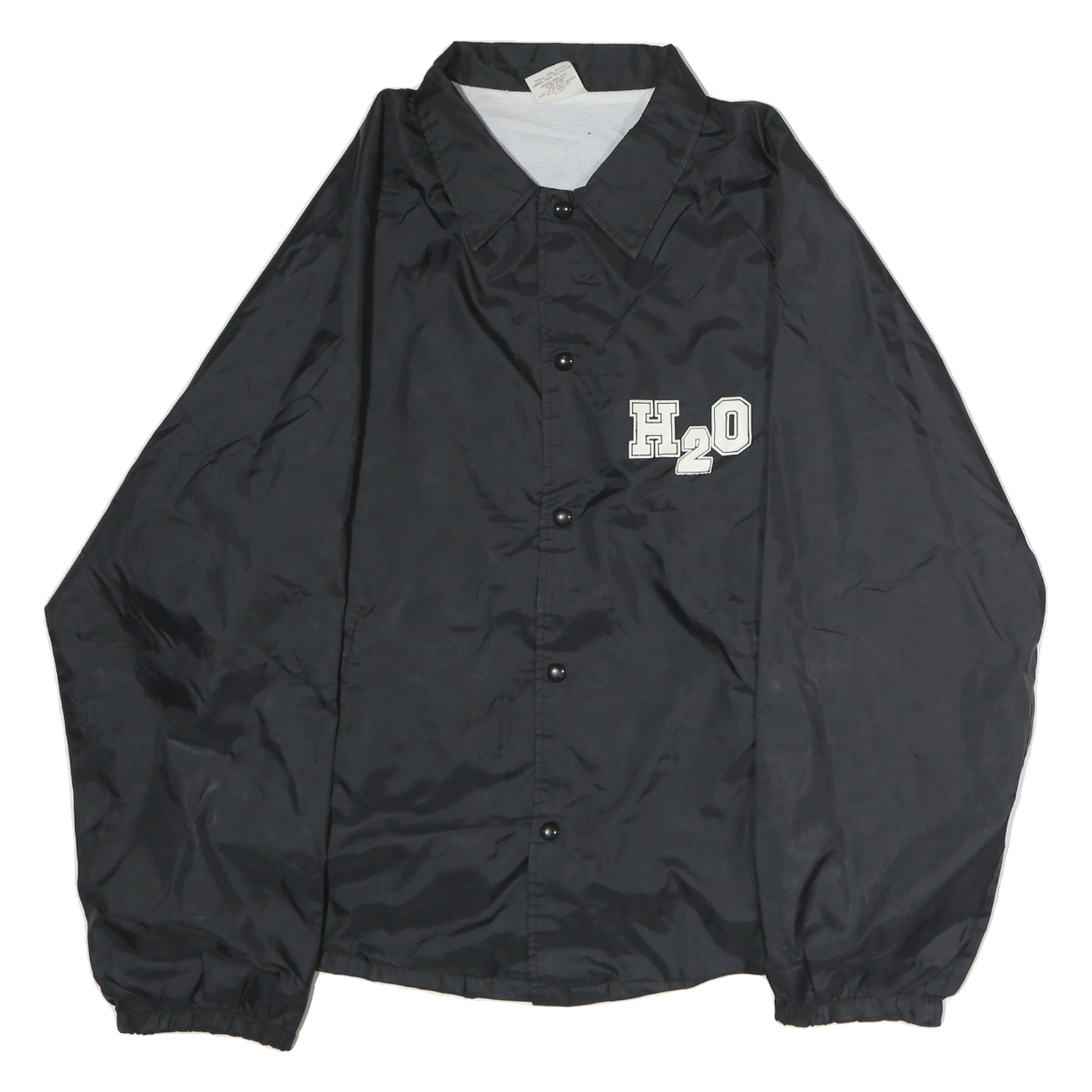 AUBURN Mens Black Jacket XL Polyester Blend Button Plain Lightweight