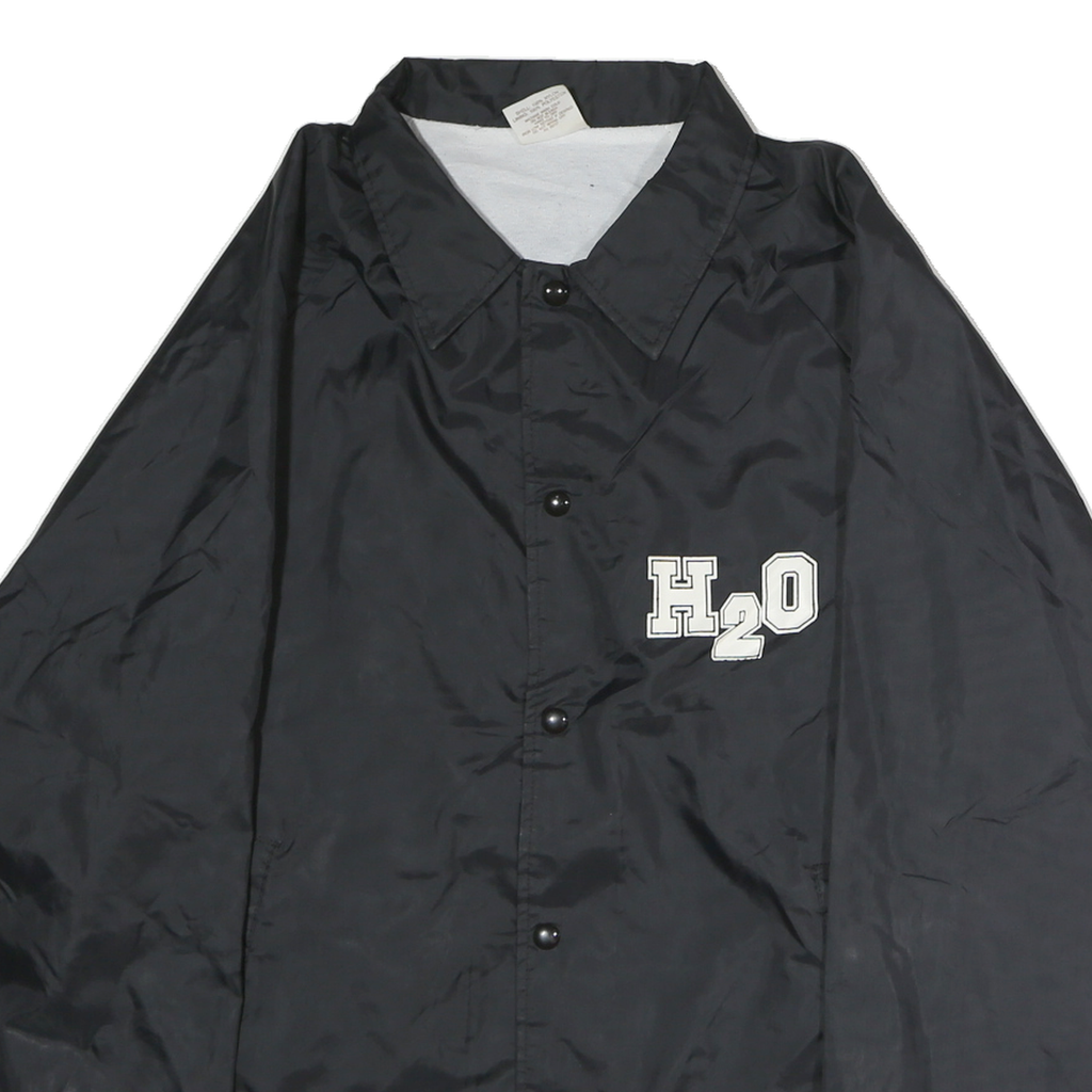AUBURN Mens Black Jacket XL Polyester Blend Button Plain Lightweight
