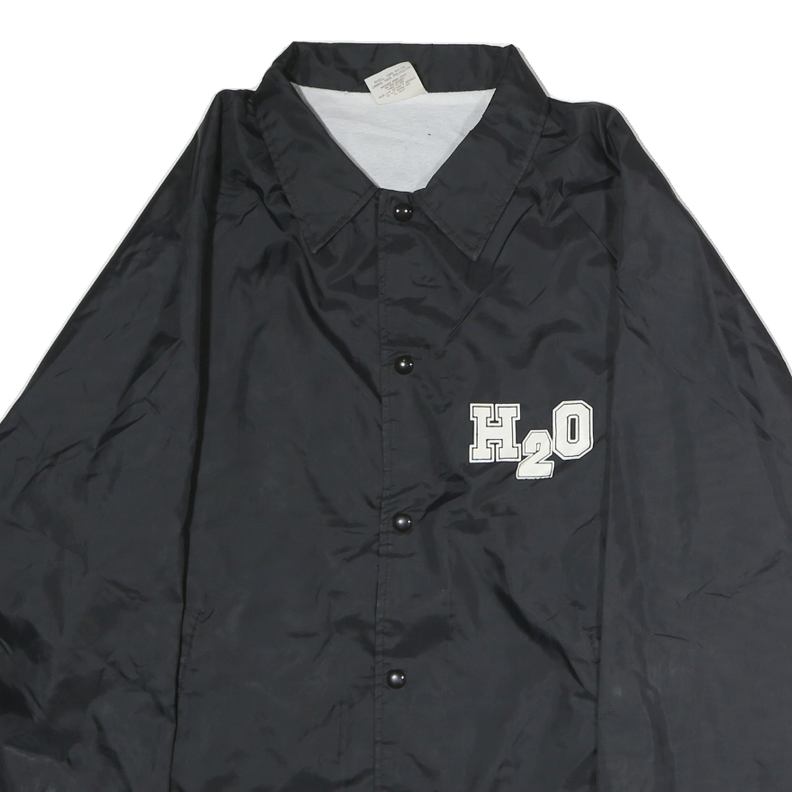 AUBURN Mens Black Jacket XL Polyester Blend Button Plain Lightweight