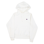 CHAMPION Mens White Pullover Hoodie S Cotton Blend Casual Comfortable