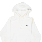 CHAMPION Mens White Pullover Hoodie S Cotton Blend Casual Comfortable