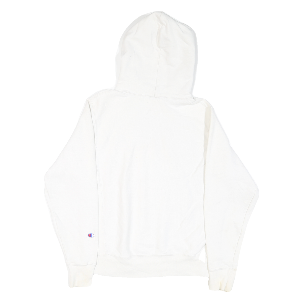 CHAMPION Mens White Pullover Hoodie S Cotton Blend Casual Comfortable