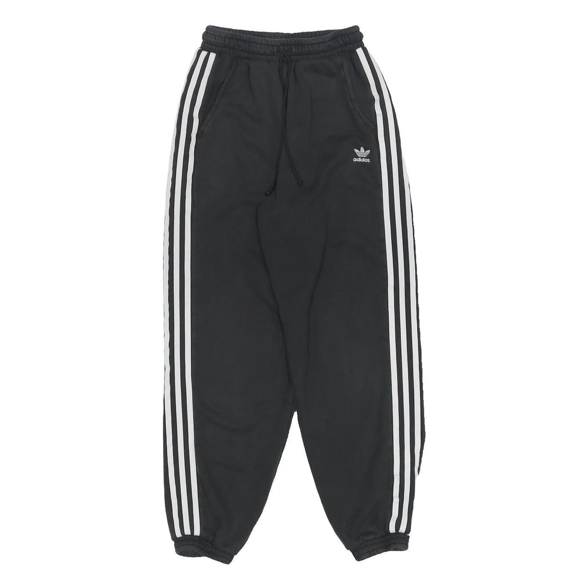 ADIDAS Womens Joggers Black & White Slim Tapered UK 6 W21 L25 Sportswear