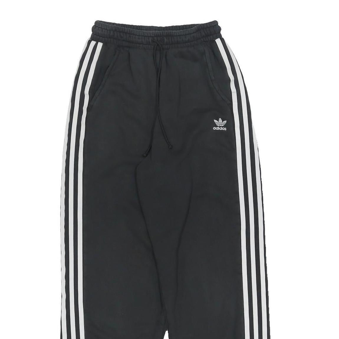 ADIDAS Womens Joggers Black & White Slim Tapered UK 6 W21 L25 Sportswear